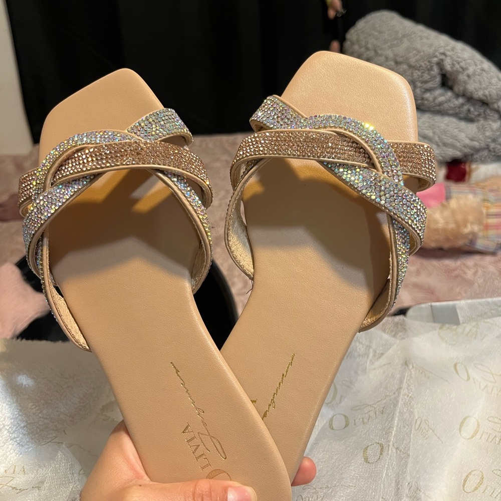 Olivia nude sparkly sandals size 6